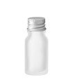 Glasflasche 10 ml klar matt mit silbernem Aluminium-Schraubverschluss