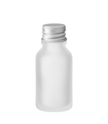 Glasflasche 15 ml klar matt mit silbernem Schraubverschluss - Leer Set