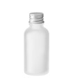 Glasflasche klar matt 30 ml mit silbernem Aluminium-Schraubverschluss