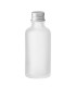Glasflasche 50 ml klar matt mit Aluminium-Schraubverschluss - Leer