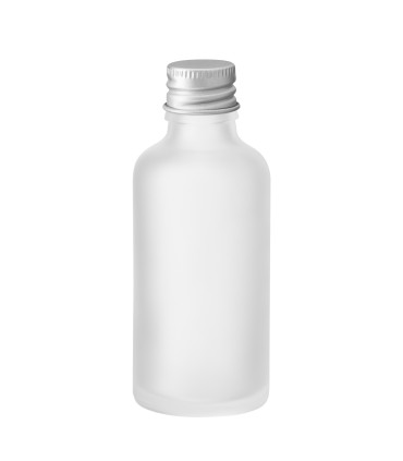 Glasflasche 50 ml klar matt mit Aluminium-Schraubverschluss - Leer