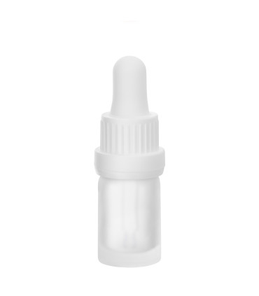 Glasflasche 5 ml klar matt mit weißer Pipette | Präzise Dosierung