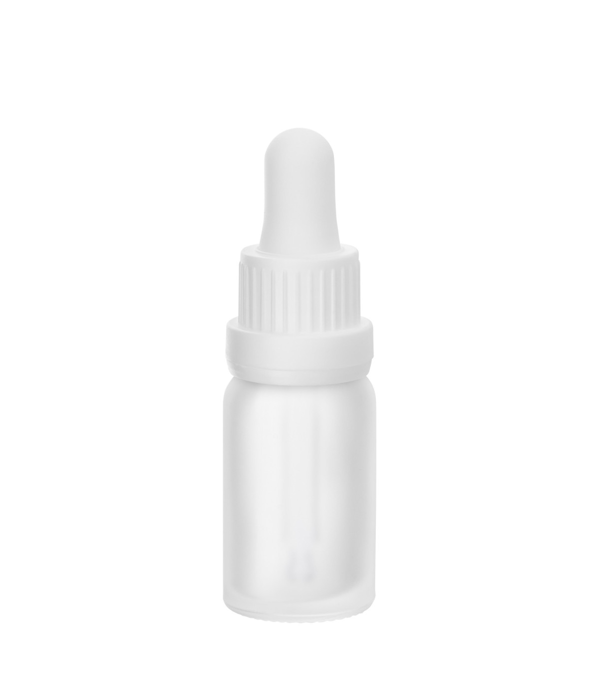 Glasflasche 10 ml klar matt mit weißer Pipette 18 mm - Leer Tropfen