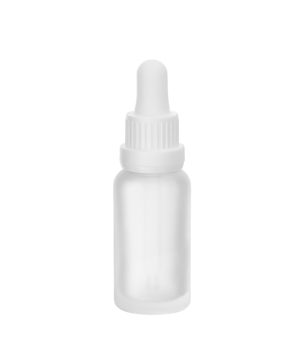 Glasflasche 20 ml klar matt mit weißer Tropfpipette - Tropfflasche Set