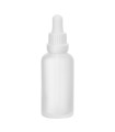 Glasflasche 50 ml klar matt mit weißer Pipette