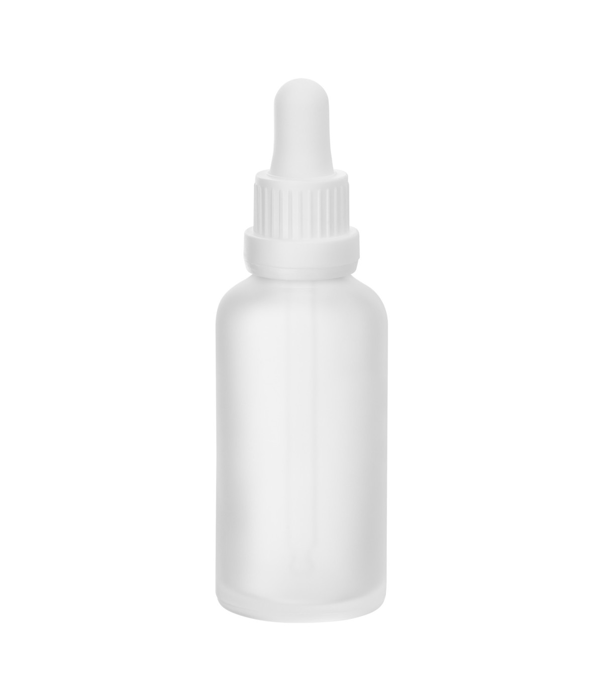 Glasflasche 50 ml satiniert mit weißer Pipette – leere Pipettenflasche