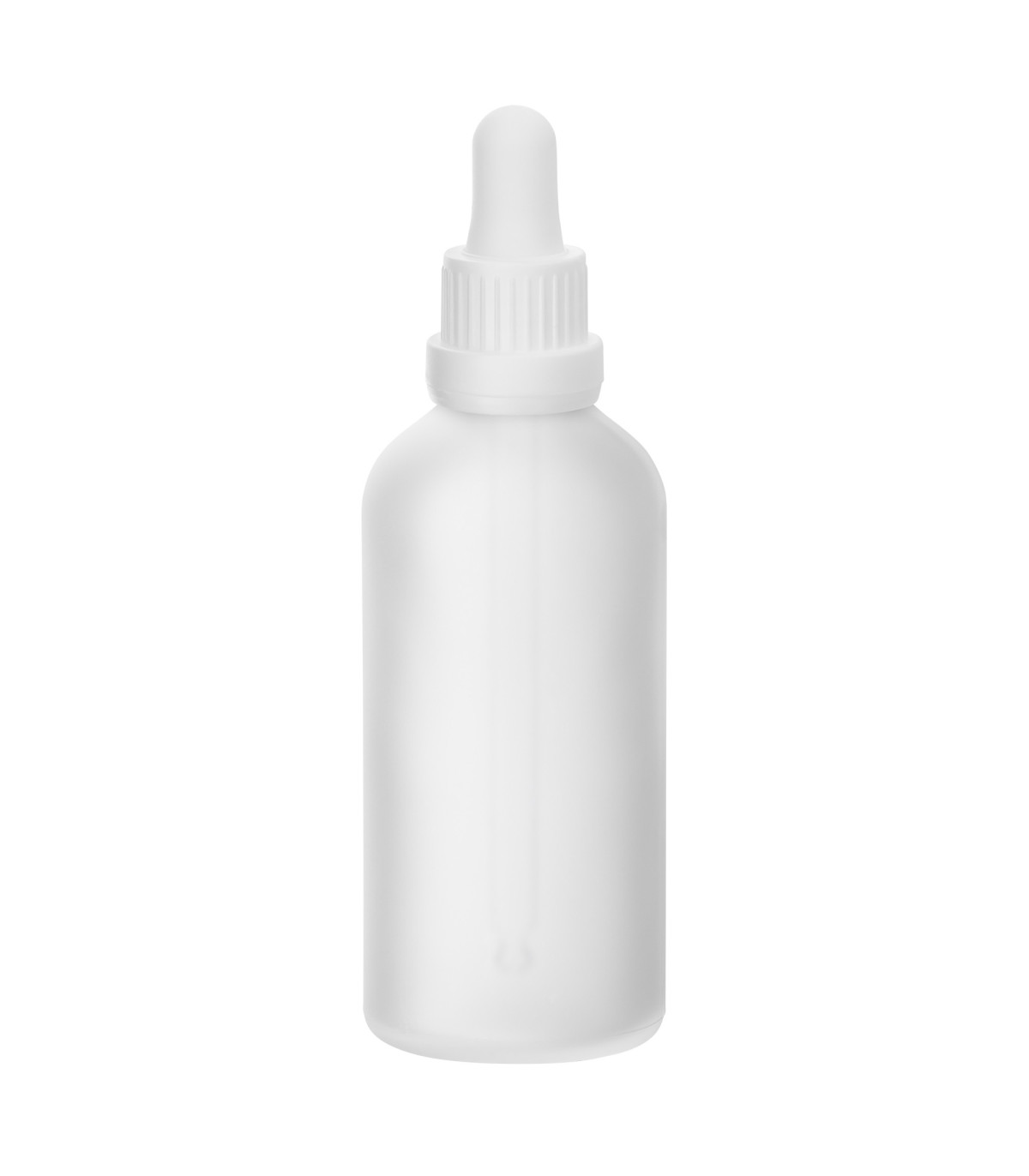 Glasflasche 100 ml klar matt mit weißer Pipette – leere Tropfflasche