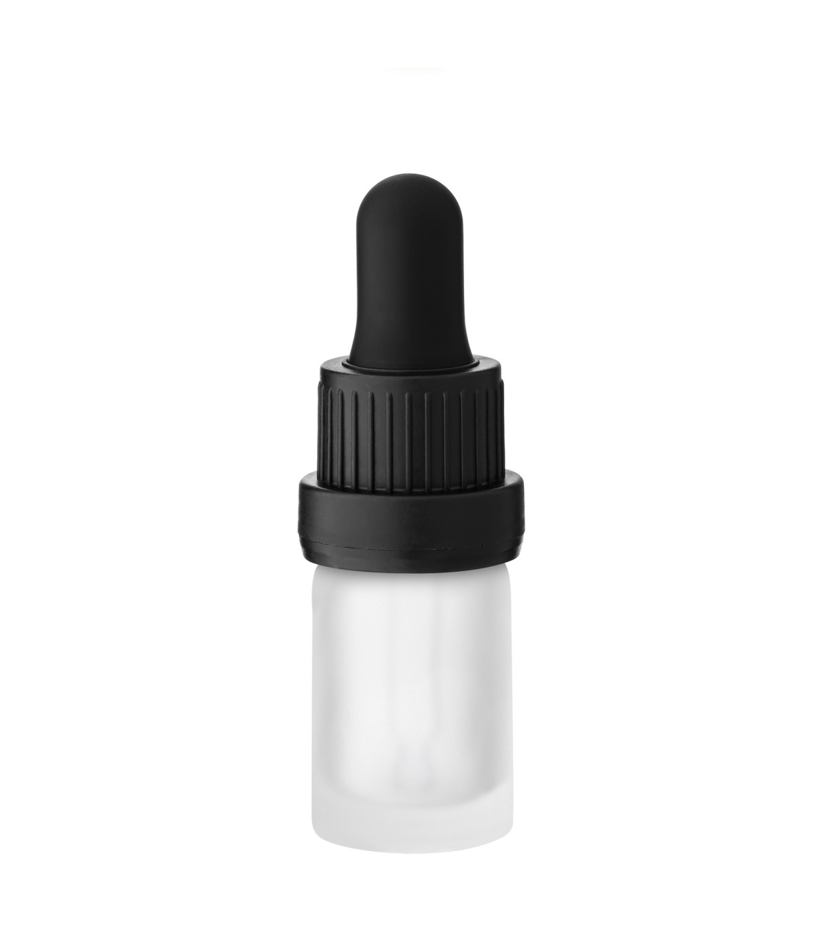 Glasflasche 5 ml klar matt mit schwarzer Pipette - Leere Tropfflasche