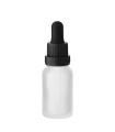 Glasflasche 15 ml klar matt mit schwarzer Pipette