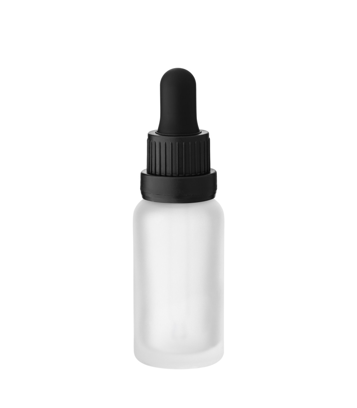Glasflasche 20 ml satiniert matt klar mit Pipette – leere Tropfflasche