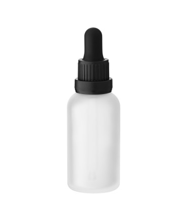 Glasflasche klar mattklar 30 ml mit schwarzer Pipette - Tropfflasche