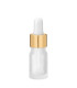 Glasflasche 5 ml matt frosted transparent mit goldener Pipette - Set