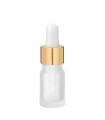 Glasflasche 5 ml klar matt mit goldener Pipette