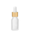 Glasflasche 10 ml klar matt mit goldener Pipette