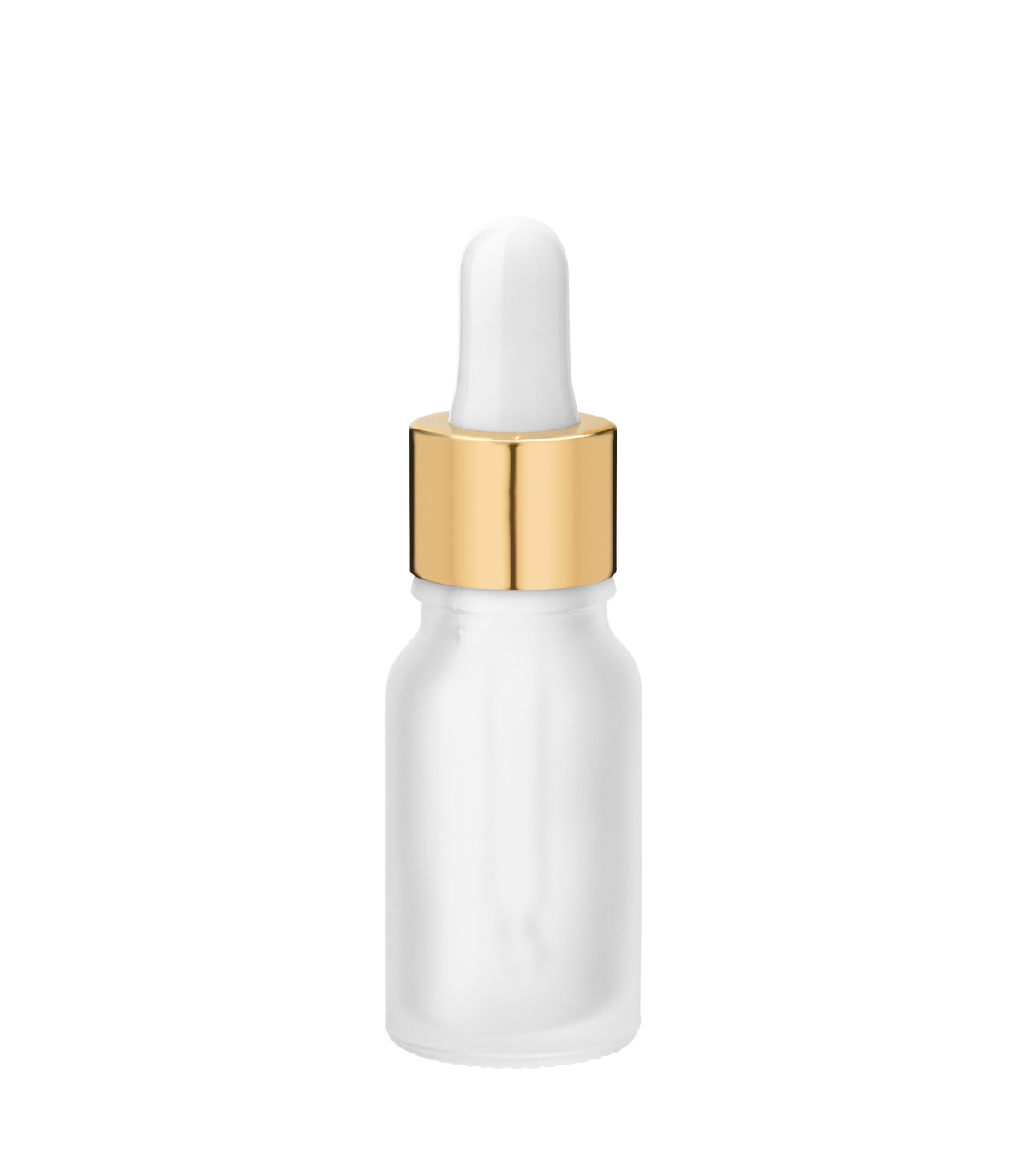 Glasflasche 10 ml klar matt mit goldener Pipette - leere Tropfflasche