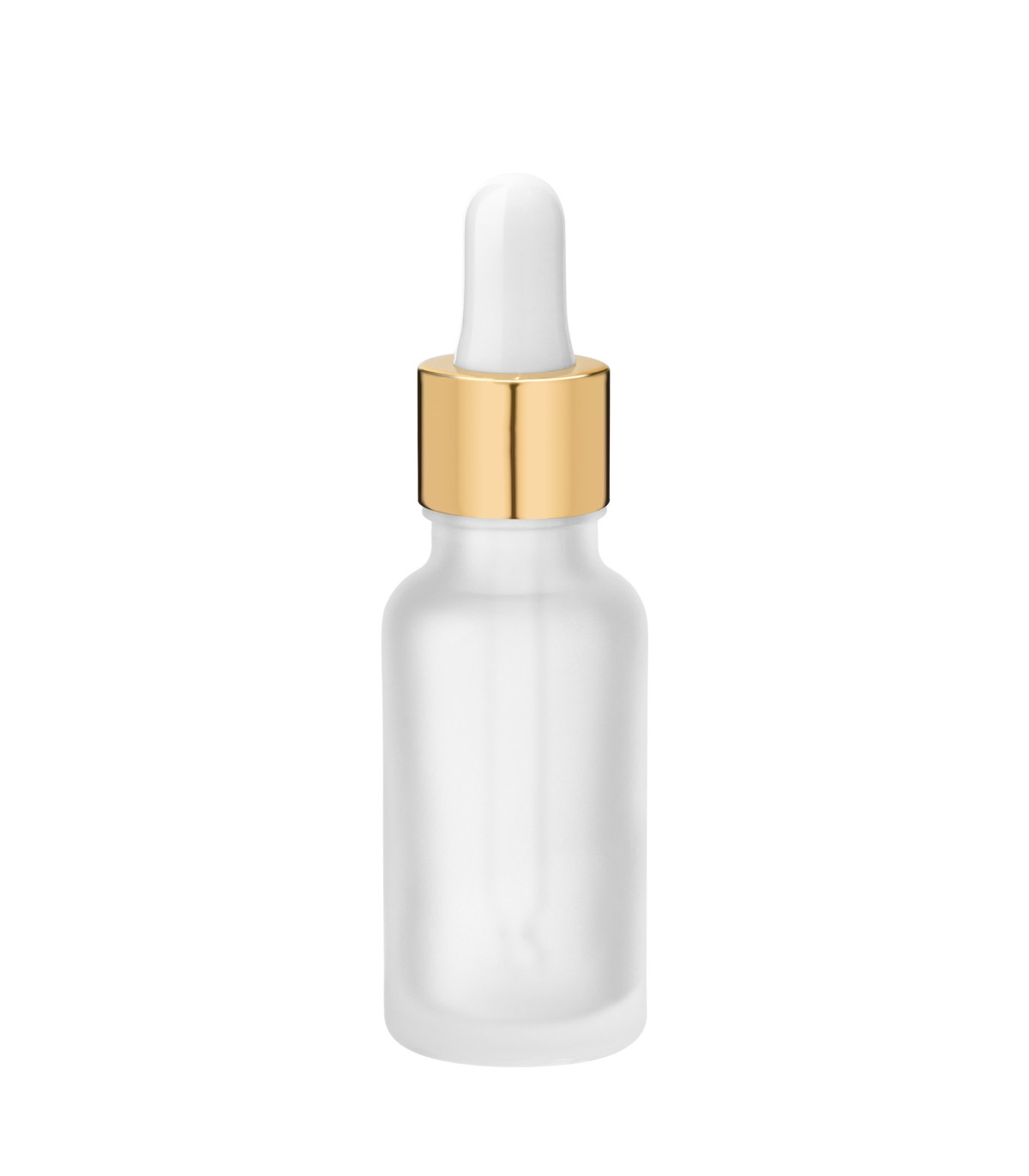 Glasflasche 20 ml satiniert mit goldener Pipette | leere Tropfflasche