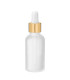 Glasflasche 30 ml klar matt mit goldener Pipette - leere Tropfflasche