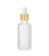 Glasflasche 50 ml satiniert klar matt mit goldener Pipette | Tropfen