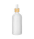 Glasflasche 100 ml satiniert matt klar mit goldener Pipette 18/415