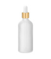 Glasflasche 100 ml klar matt mit goldener Pipette