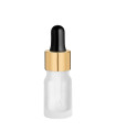 Glasflasche 5 ml klar matt mit goldener Pipette [2]