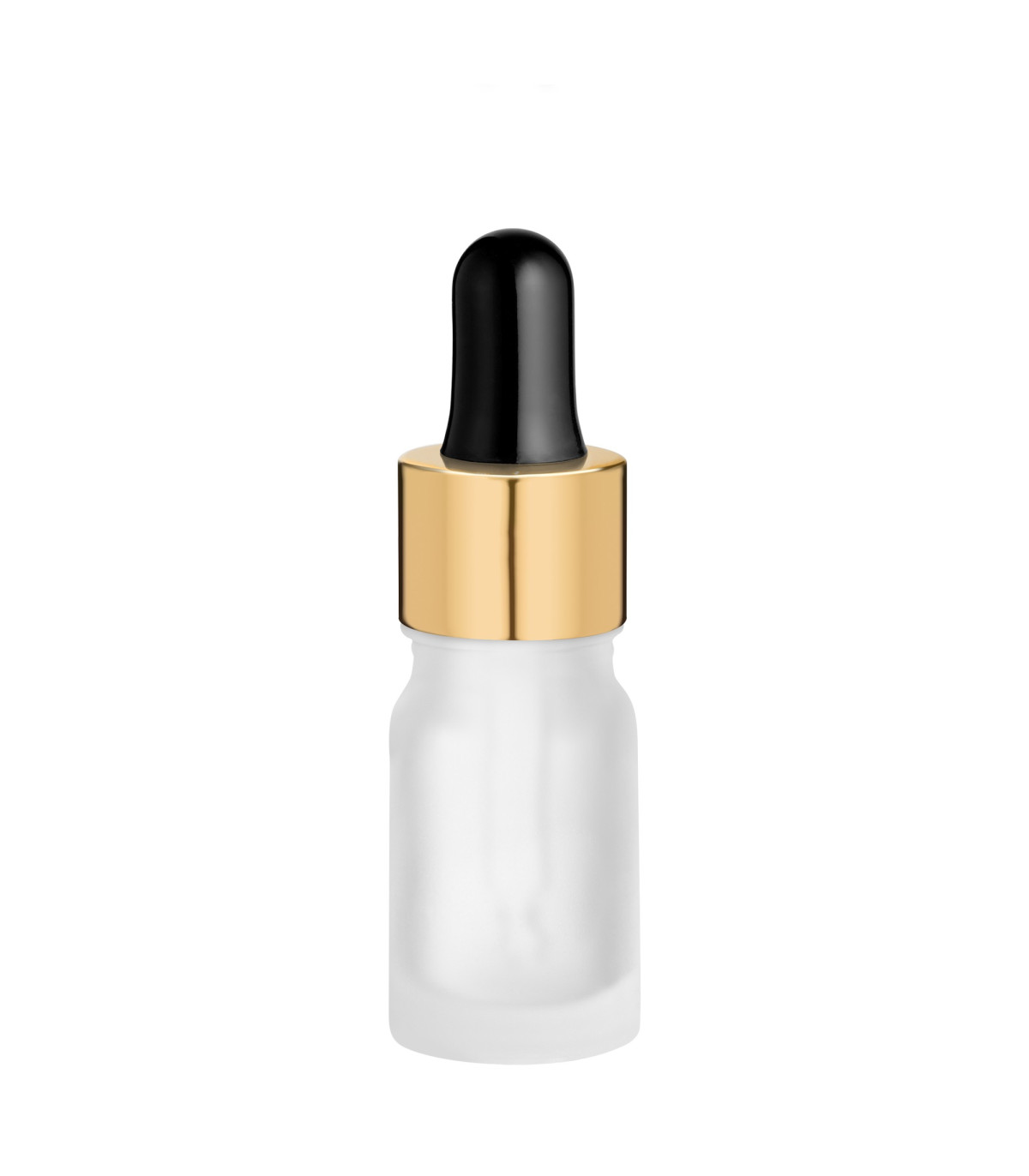 Glasflasche 5 ml klar matt mit goldener Pipette – Tropfflasche
