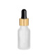 Glasflasche 15 ml satiniert matt klar matt mit goldener Pipette