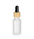 Glasflasche 20 ml matt klar mit goldfarbener Pipette – Tropfflasche