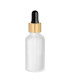 Glasflasche 30 ml klar matt mit goldener Pipette - Leere Tropfflasche