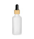 Glasflasche 50 ml satiniert mit goldener Pipette | leere Tropfflasche
