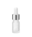 Glasflasche 5 ml klar matt mit silberner Pipette