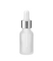 Glasflasche 15 ml klar matt mit silberner Pipette