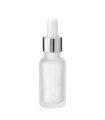 Glasflasche 20 ml klar matt mit silberner Pipette