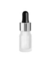 Glasflasche 5 ml klar matt mit silberner Pipette [2]