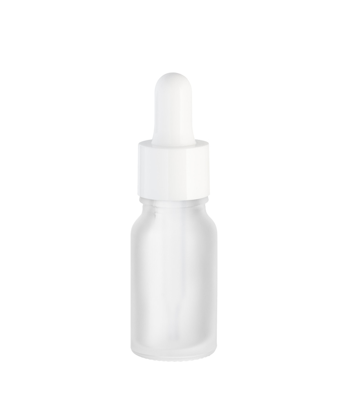 Glasflasche 10 ml satiniert matt mit weißer Pipette | Pipettenflasche