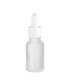 Glasflasche 15 ml satiniert matt klar mit weißer Pipette - Leer 18 mm