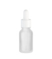 Glasflasche 15 ml klar matt mit weißer Pipette [3]