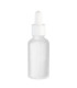 Glasflasche 30 ml klar satiniert matt mit weißer Pipette | Tropfer