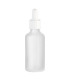 Glasflasche 50 ml transparent matt mit weißer Pipette – Tropfflasche