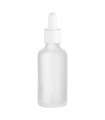 Glasflasche 50 ml klar matt mit weißer Pipette [3]
