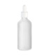 Glasflasche 100 ml satiniert matt klar mit weißer Pipette – Tropfen