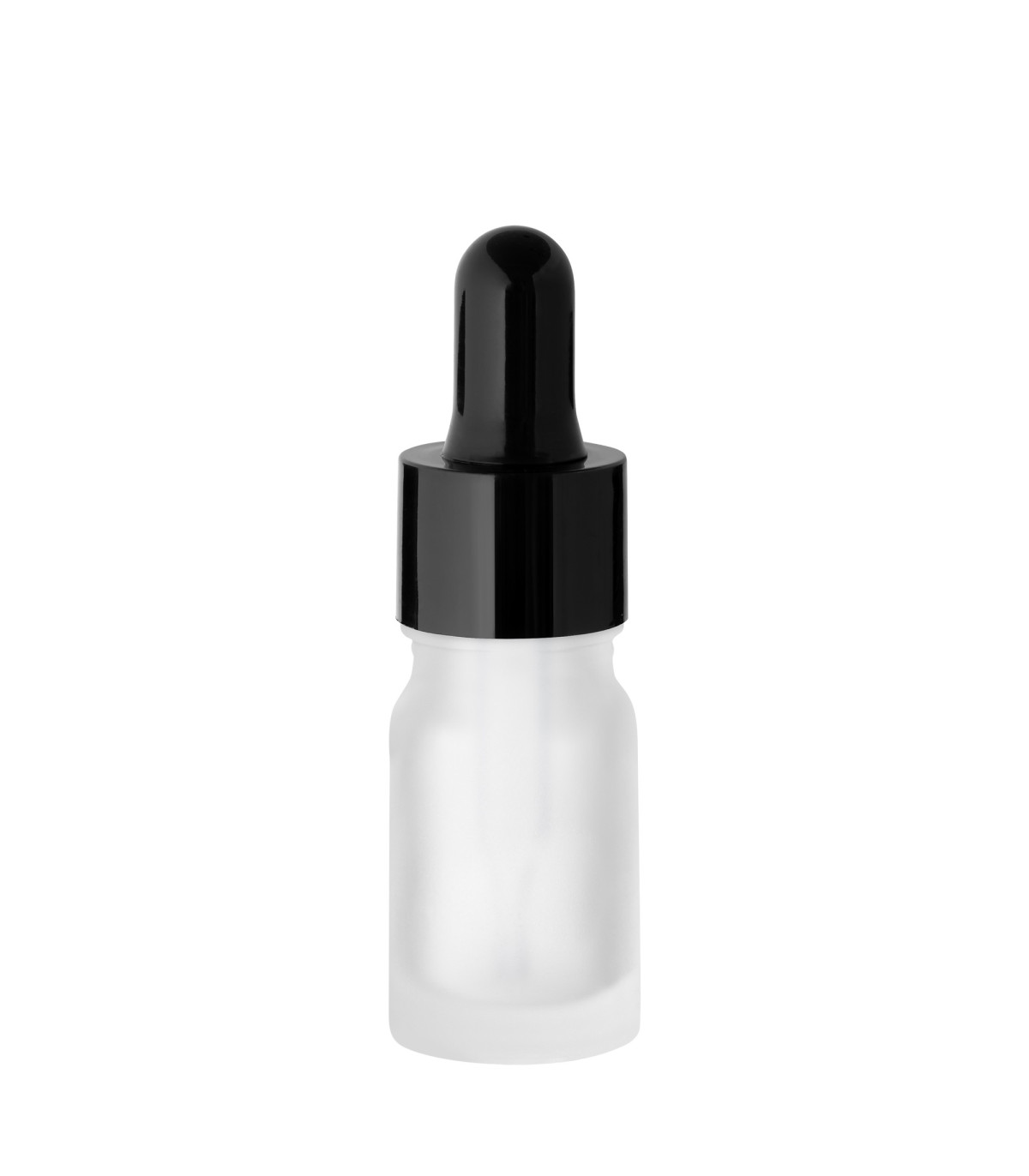 Glasflasche 5 ml satiniert mit schwarzer Pipette – Tropfflasche 18/415