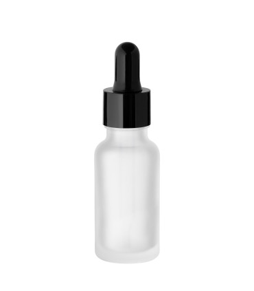 Glasflasche 20 ml klar satiniert matt mit Pipette | Tropfflasche