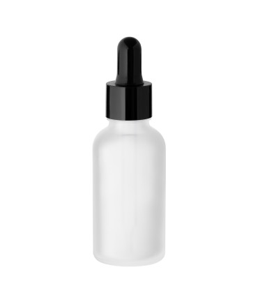 Glasflasche 30 ml klar satiniert matt mit Pipette – Tropfflasche