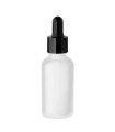 Glasflasche 30 ml klar matt mit schwarzer Pipette [4]