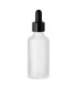 Glasflasche 50 ml satiniert matt klar mit Pipette – leere Tropfflasche