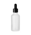 Glasflasche 50 ml klar matt mit schwarzer Pipette [4]