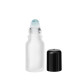 Glasflasche 10 ml klar matt Roll-on mit schwarzem Schraubverschluss
