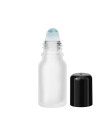 Glasflasche 10 ml klar matt Roll-On mit schwarzem Schraubverschluss