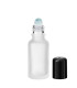 Glasflasche 20 ml satiniert matt Roll-on schwarzer Schraubverschluss